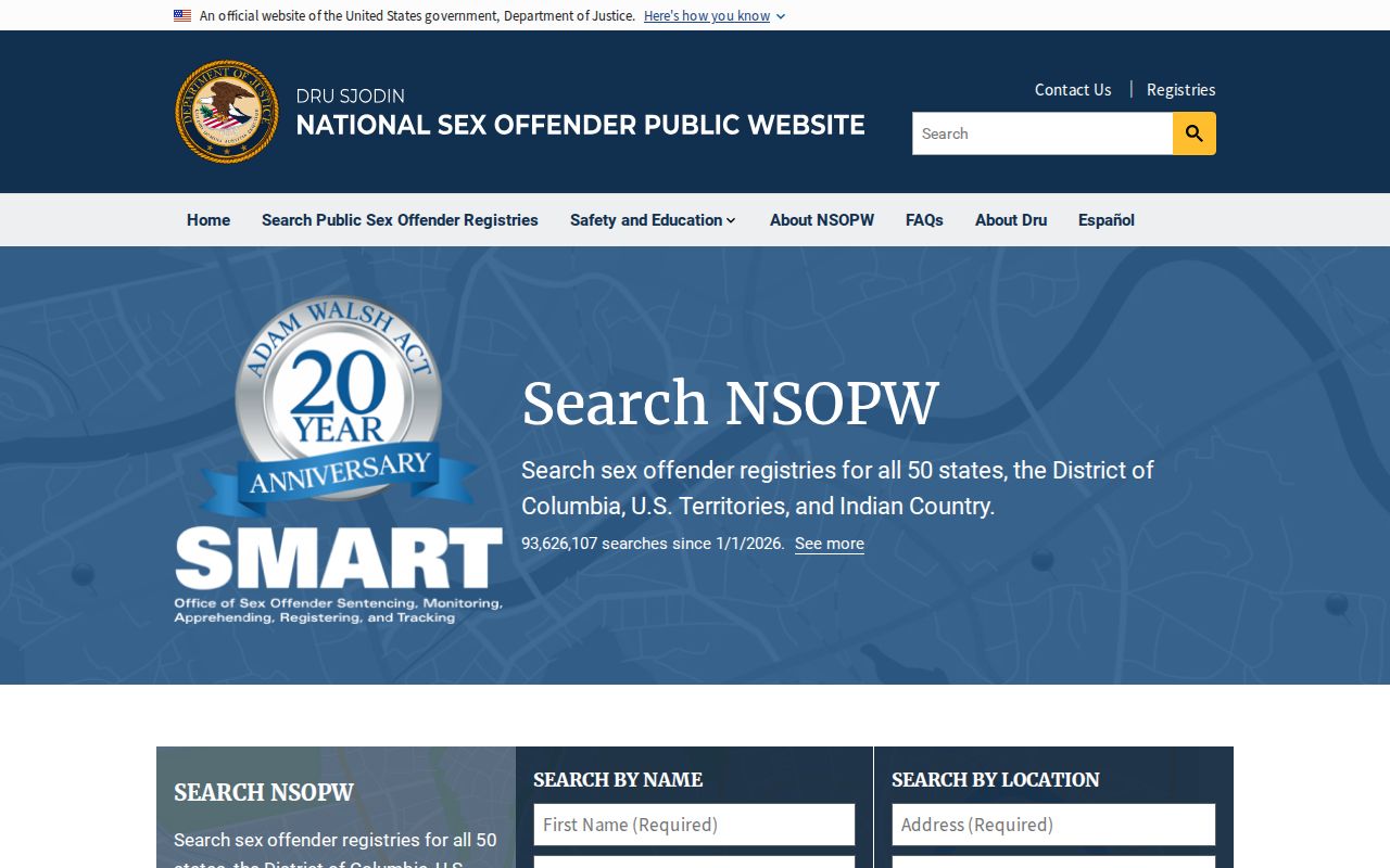 National search layer for a Tipton County sex offender check