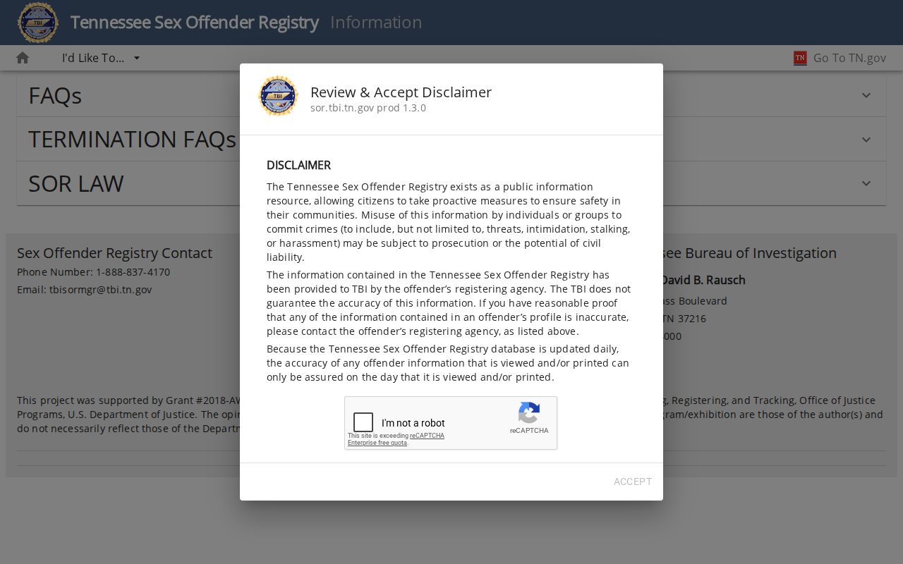 Tipton County sex offender registry information and email alert guidance